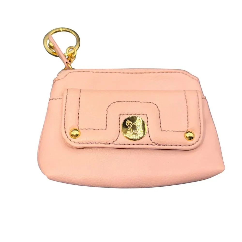 Stone Mountain Pink Leather Hobo Shoulder Bag Wallet Set Gold Hardware